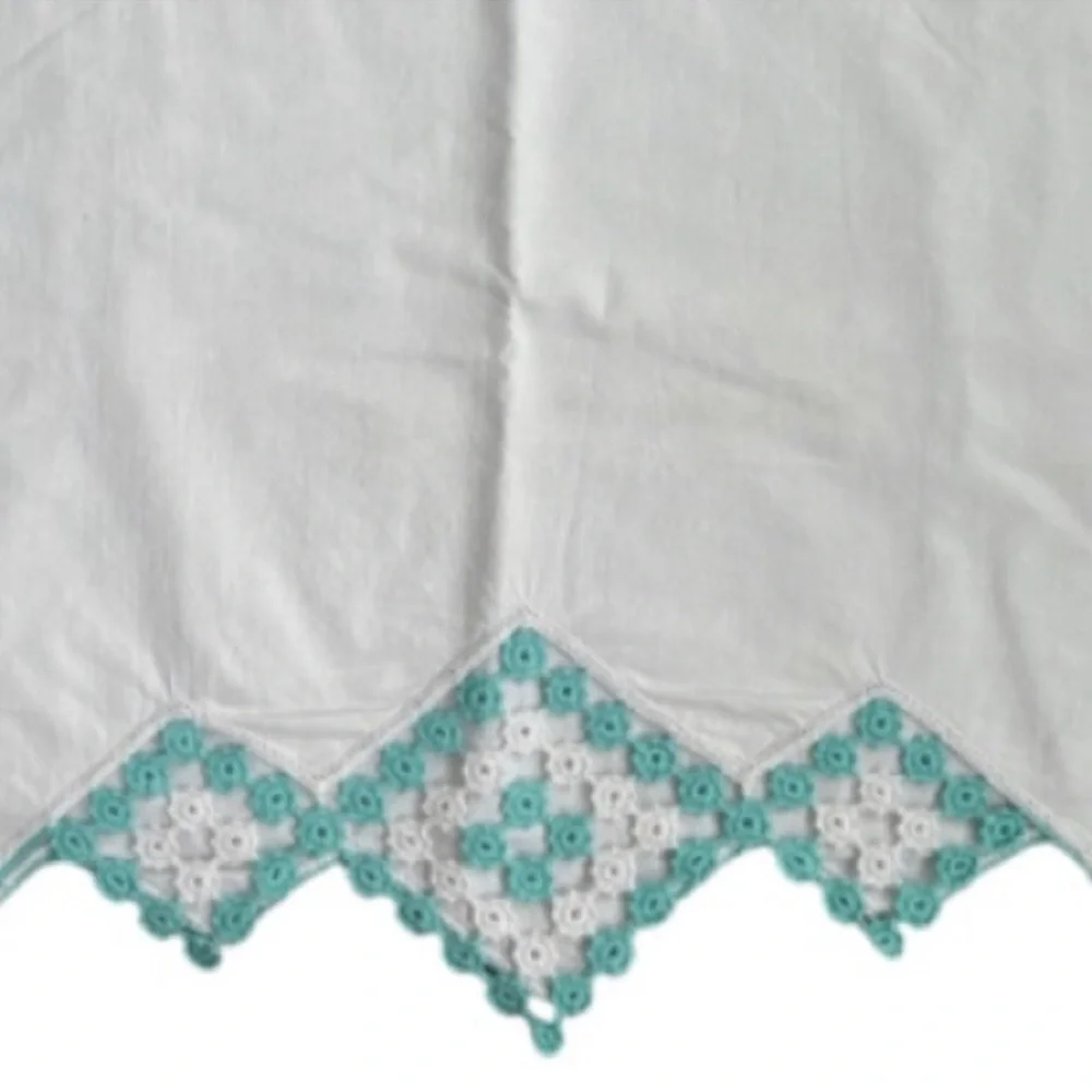 Vintage Pillowcase Hand Crocheted Lace Trim Handmade Hand Crafted Cotton Linen